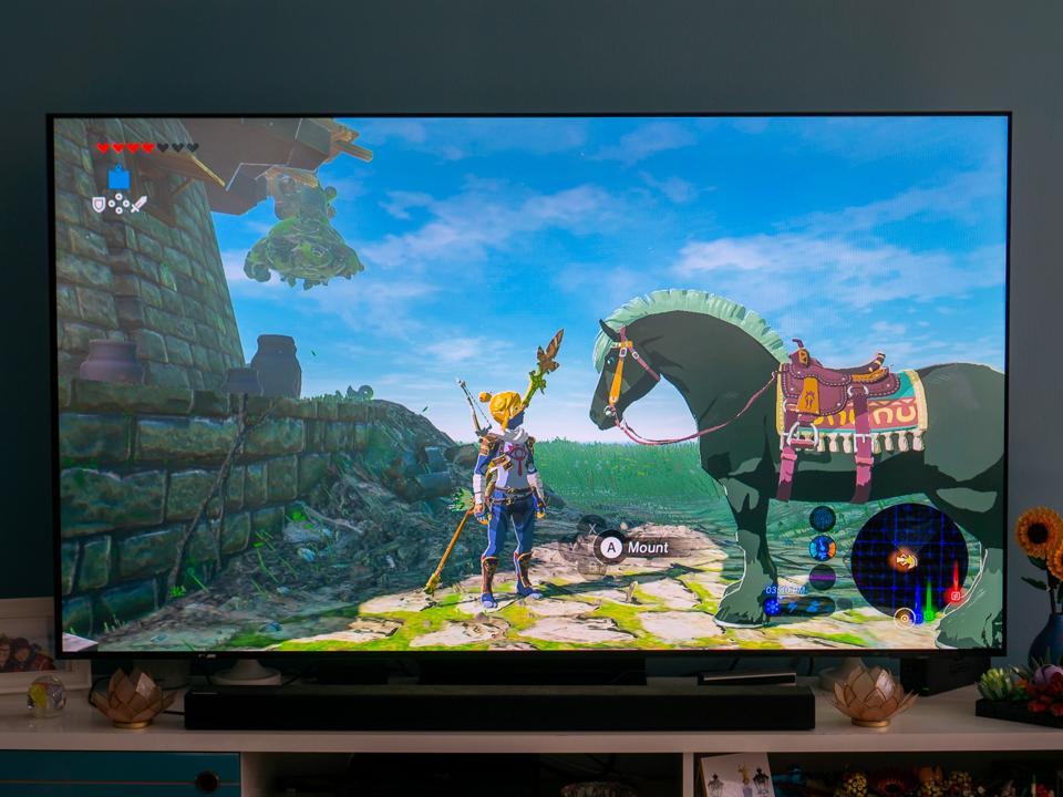 Samsung OLED S95C TV with a still from the Legend of Zelda: Breath of the Wild