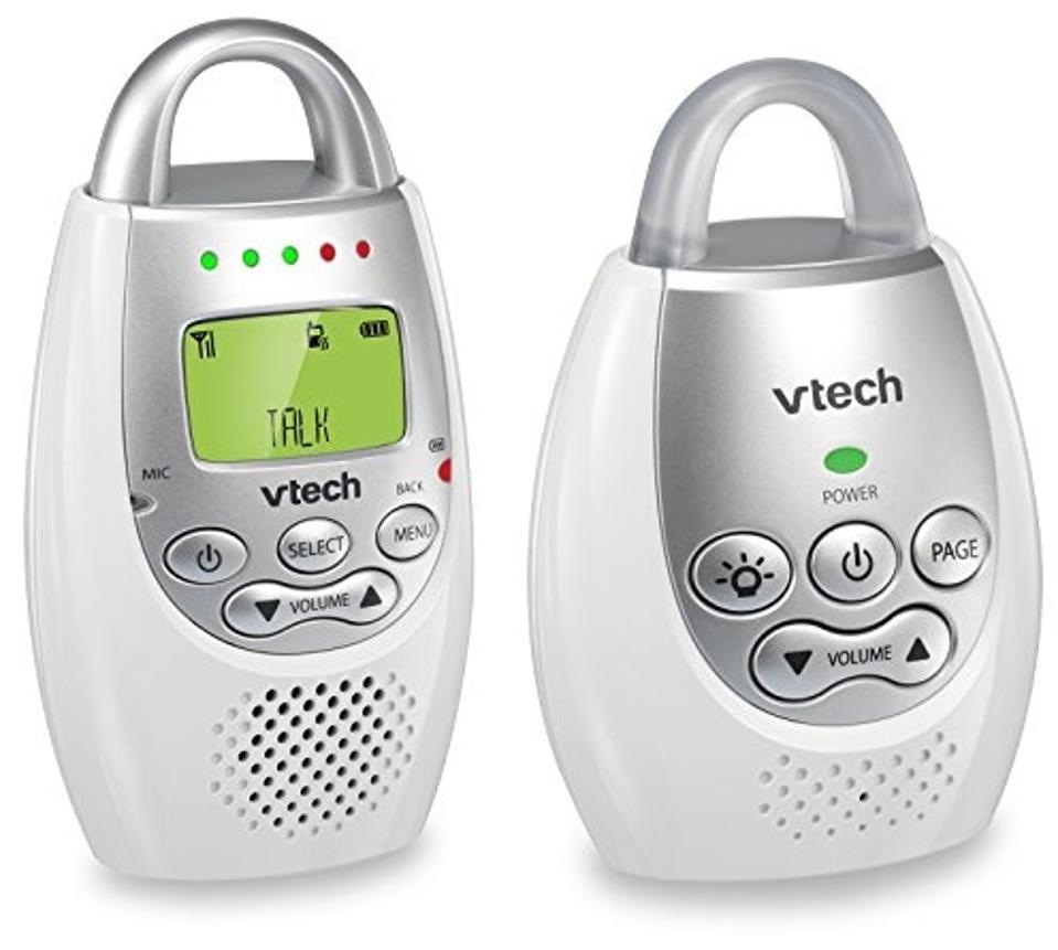 Picture of a VTech DM221 Audio Baby Monitor on a white background