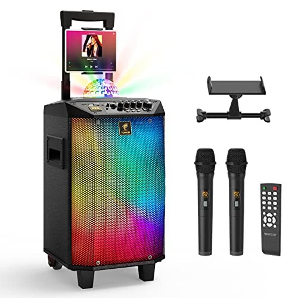 Tonor K20 Wireless Karaoke Machine and accessories on a white background