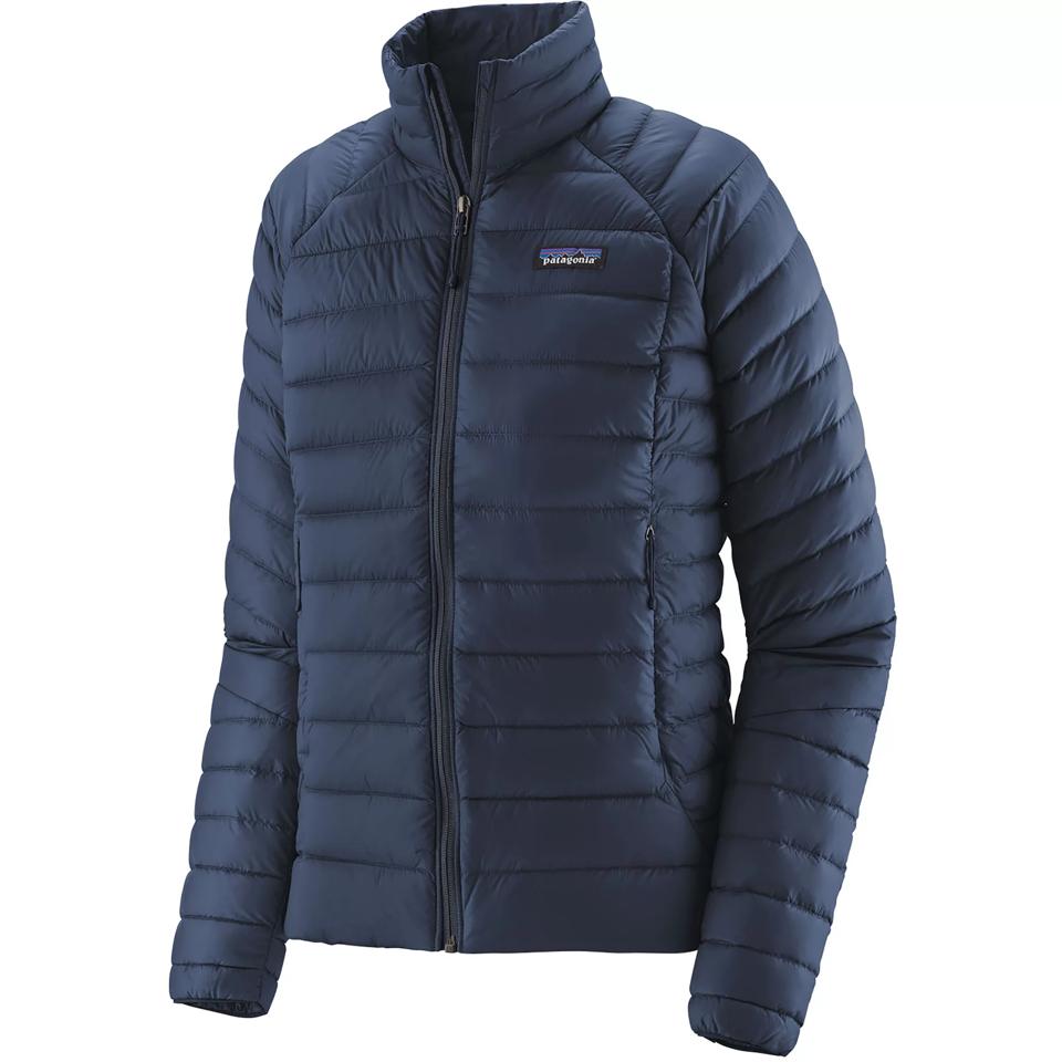 Product shot of a Dark blue Patagonia Down Jacket