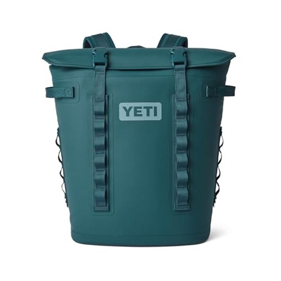 YETI Hopper M20 Backpack Soft Sided Cooler with MagShield Access, Agave Teal on a white background