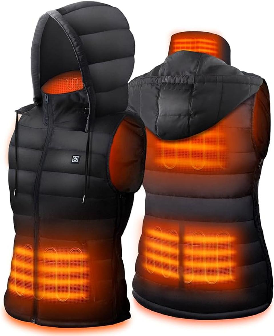 Dr. Prepare Heated Vest, Unisex Winter Hooded Outerwear for Men Women, Lightweight USB Electric Clothing Vest with 3 Heating Levels, Adjustable Size (Battery Pack Not Included)