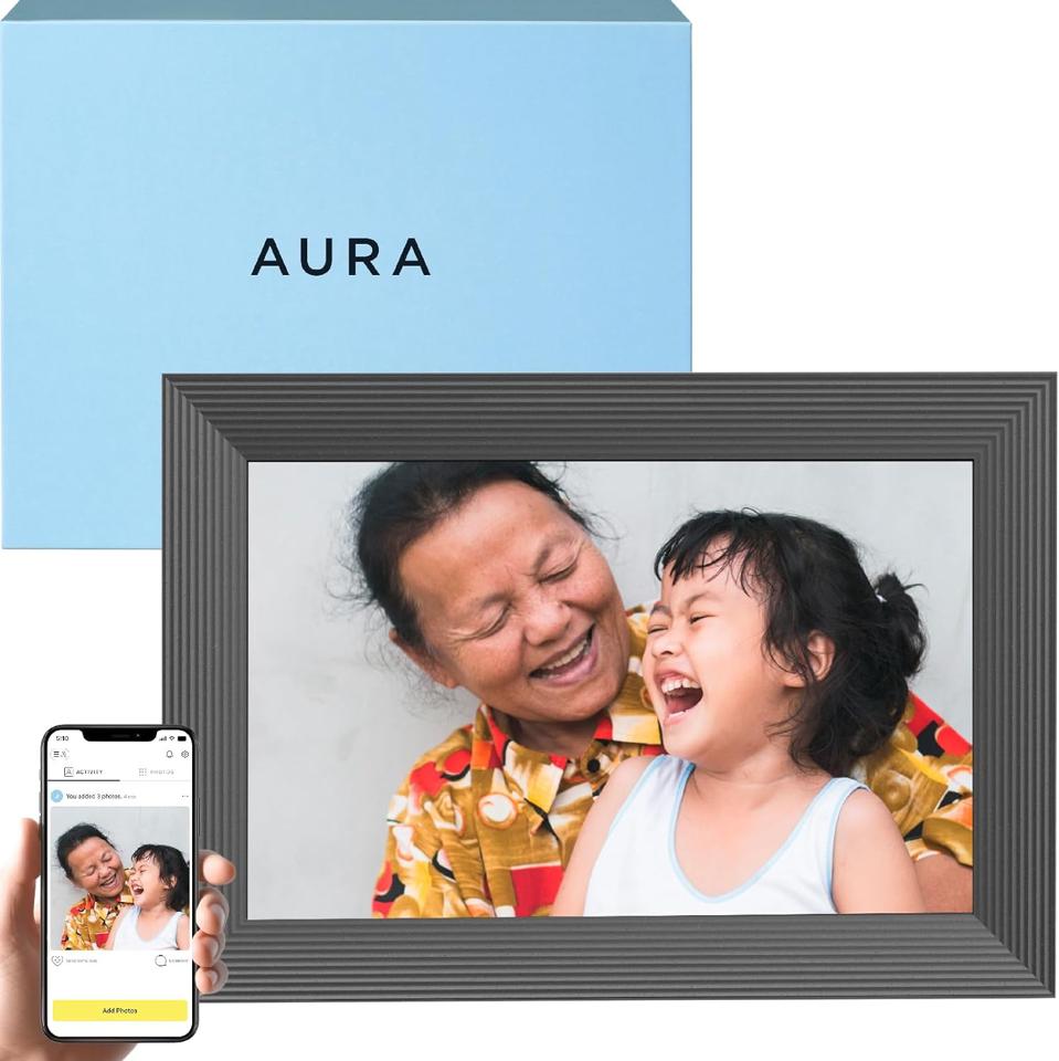 Aura Carver 10.1" WiFi Digital Picture Frame on a white background