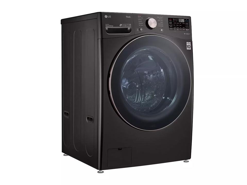 LG's Front Load Washer against a white background.