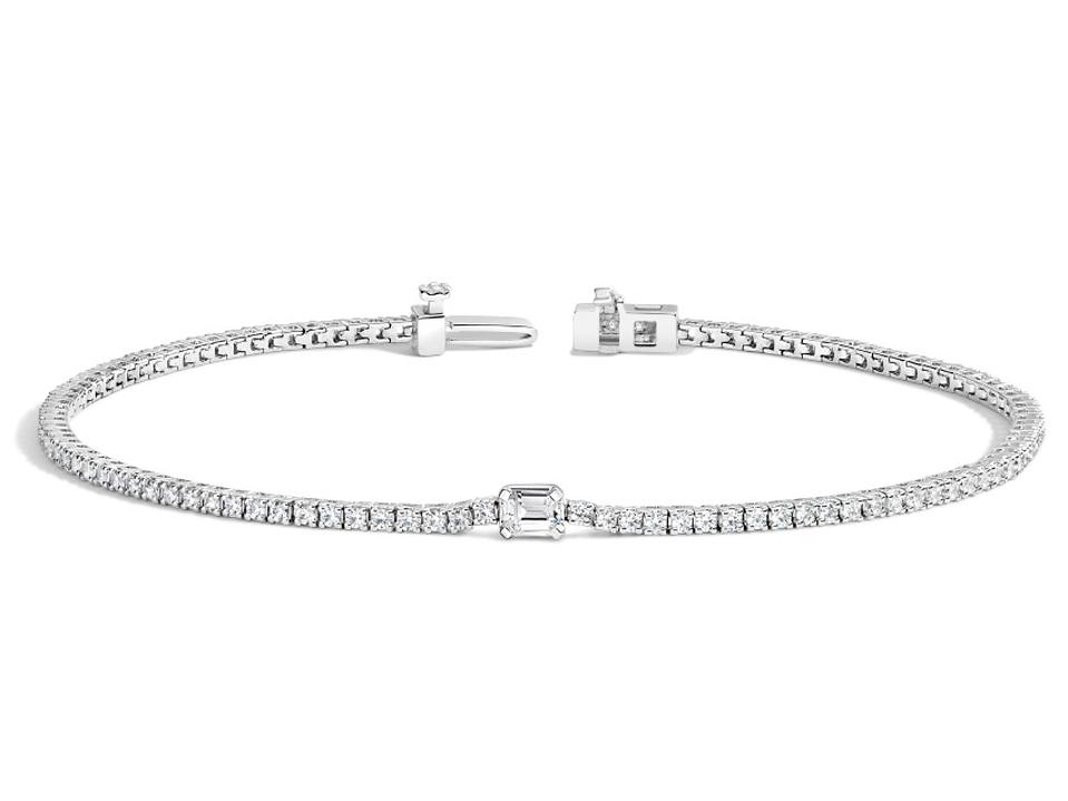 Brilliant Earth’s Beatrice Lab Diamond Tennis Bracelet against a white background.