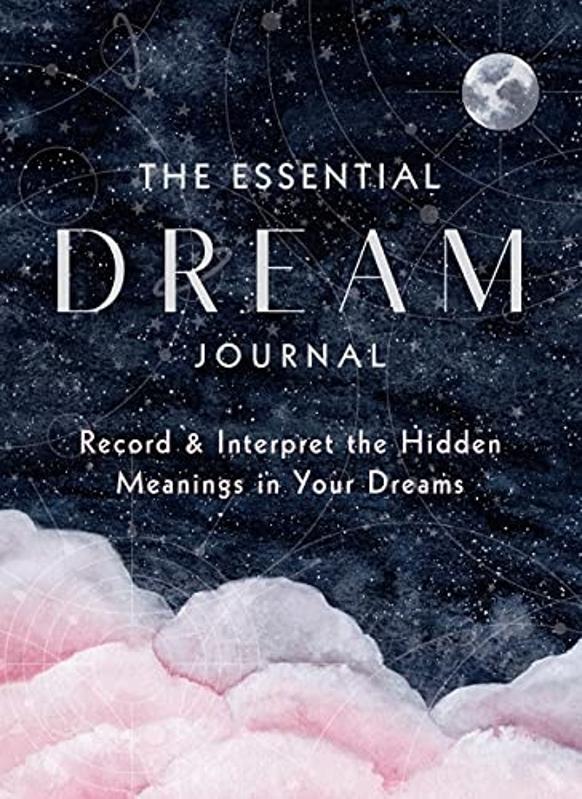 The Essential Dream Journal book with pink clouds and the night sky on the cover. 