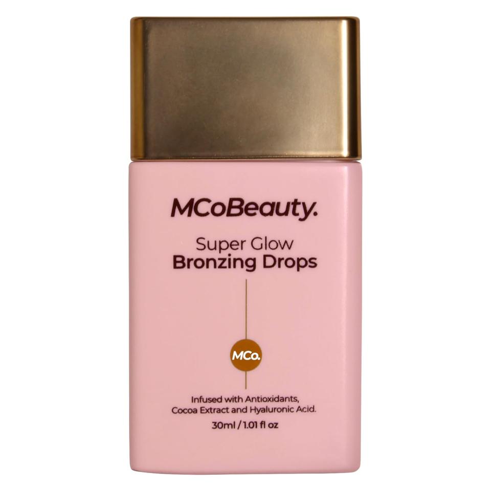 MCoBeauty Super Glow Bronzing Drops on a white background.