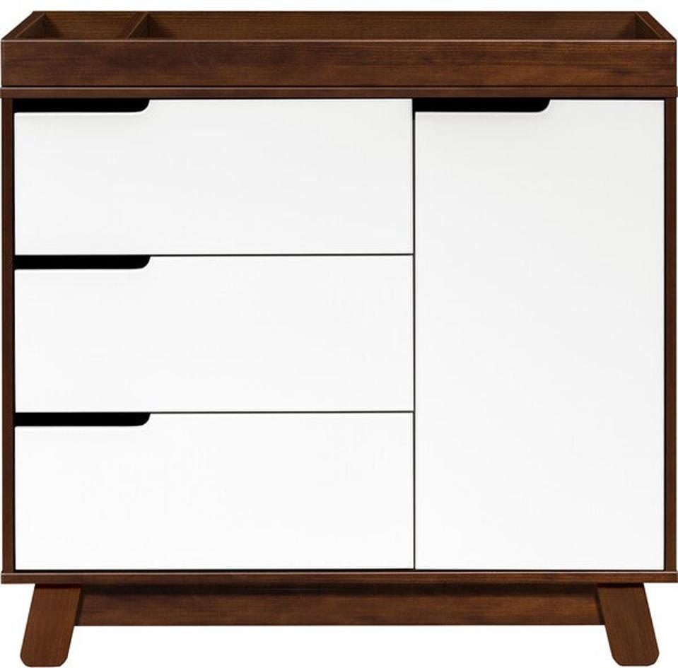 Hudson 3-Drawer Changer Dresser with Removable Changing Tray, Expresso/White 