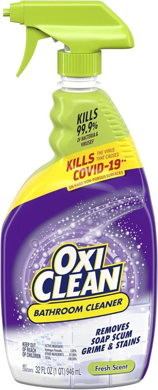 OxiClean Bathroom Cleaner on white background.