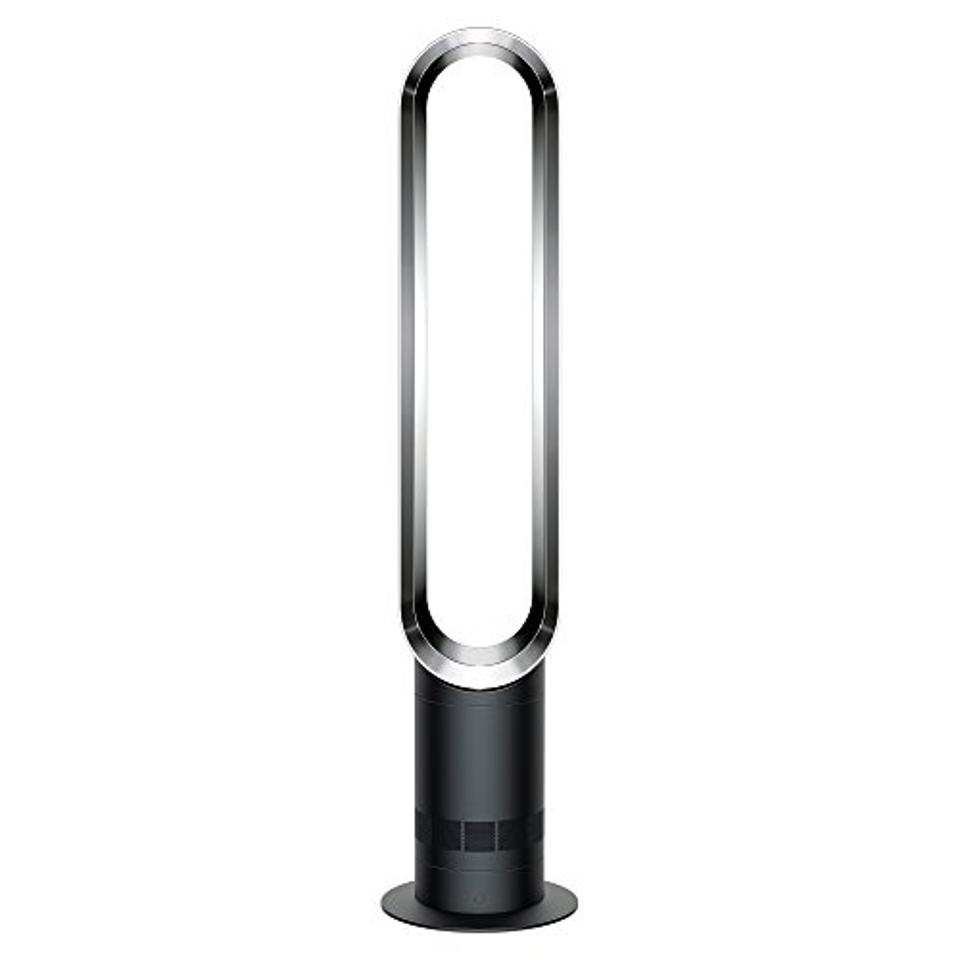 The Dyson Cool Tower Fan AM07 in Black/Nickel color on white background