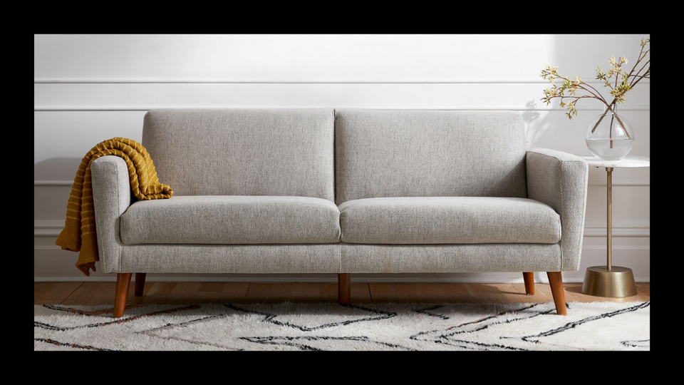 The West Elm Oliver Sofa in Dove Twill.