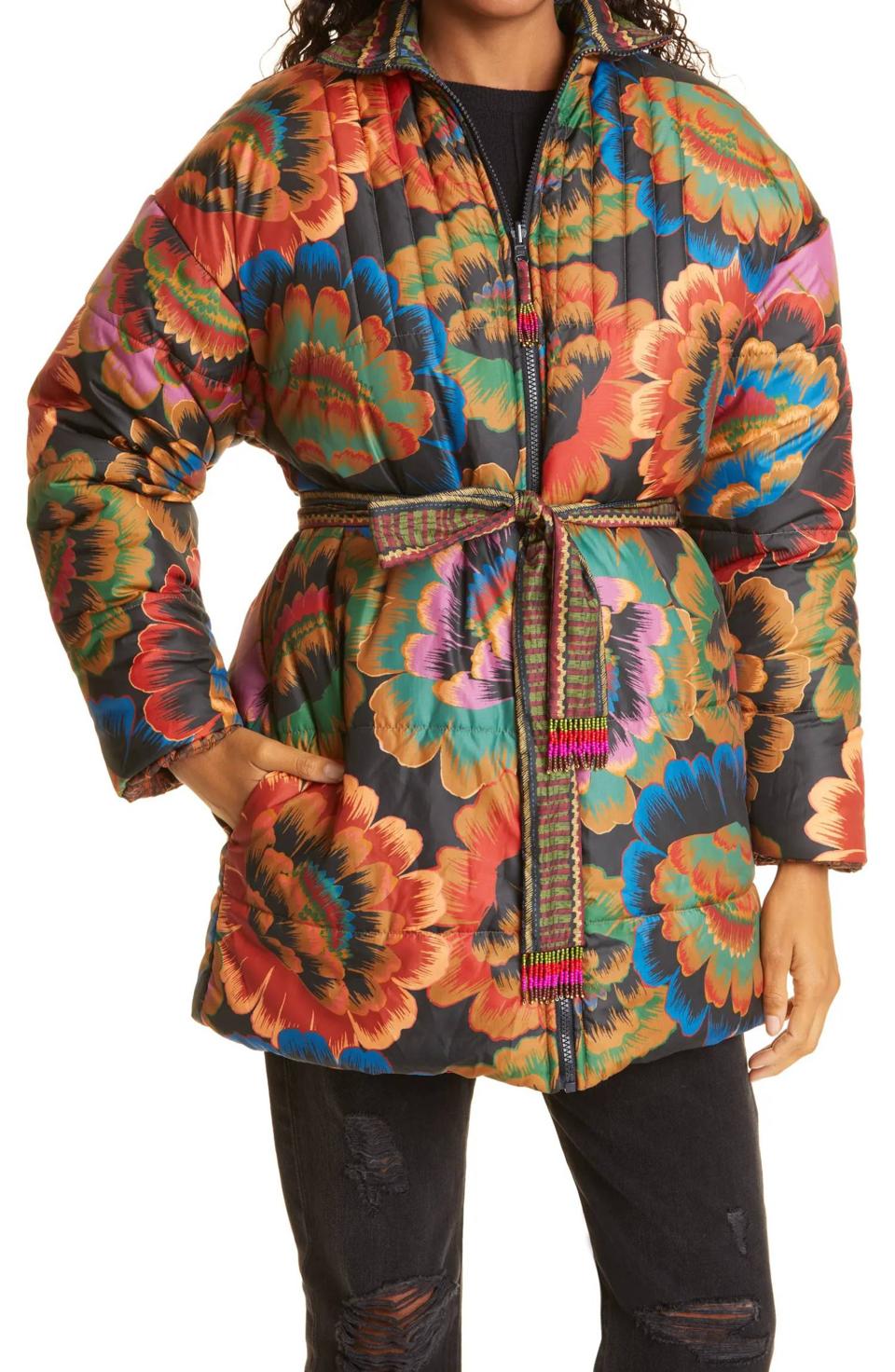 Women’s Winter Jackets: Farm Rio Mix Puffer Jacket 