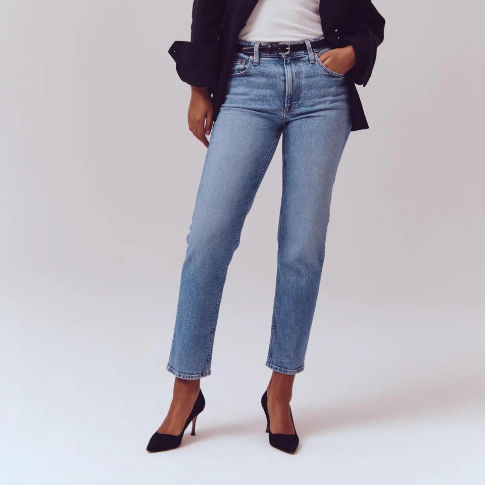 Alex Mill Amber Mid-Rise Slim on female figure