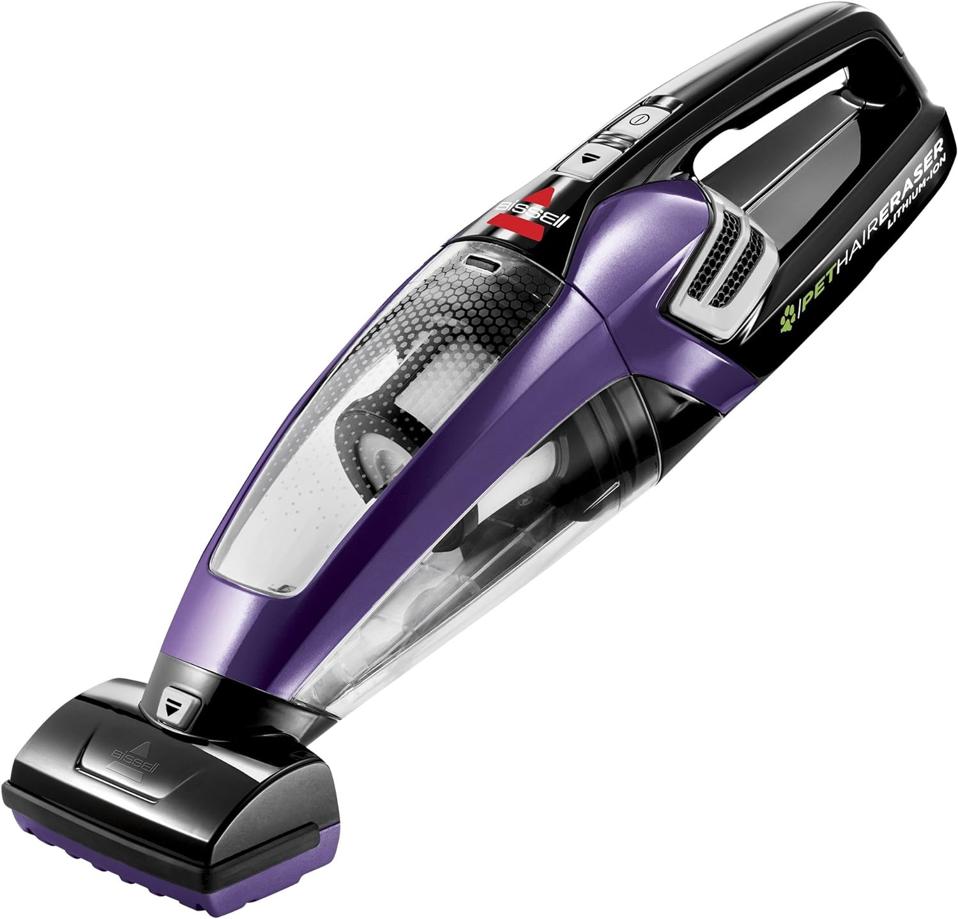 Bissell Pet Hair Eraser Lithium Ion Cordless Hand Vacuum against a white background.