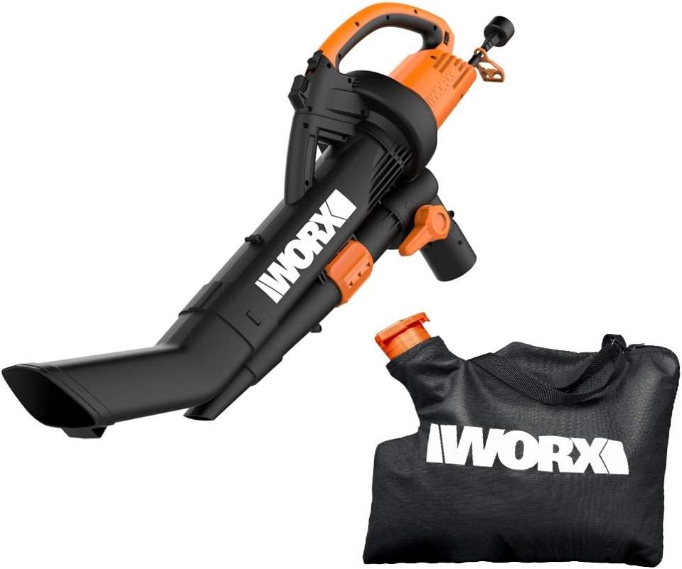 WORX WG509 12 Amp TRIVAC 3-in-1 Electric Leaf Blower with All Metal Mulching System