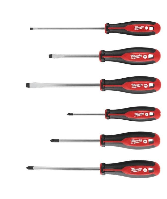 Milwaukee Phillips/Slotted Hex Drive Screwdriver Set with Tri-Lobe Handle (6-Piece) 48-22-2706