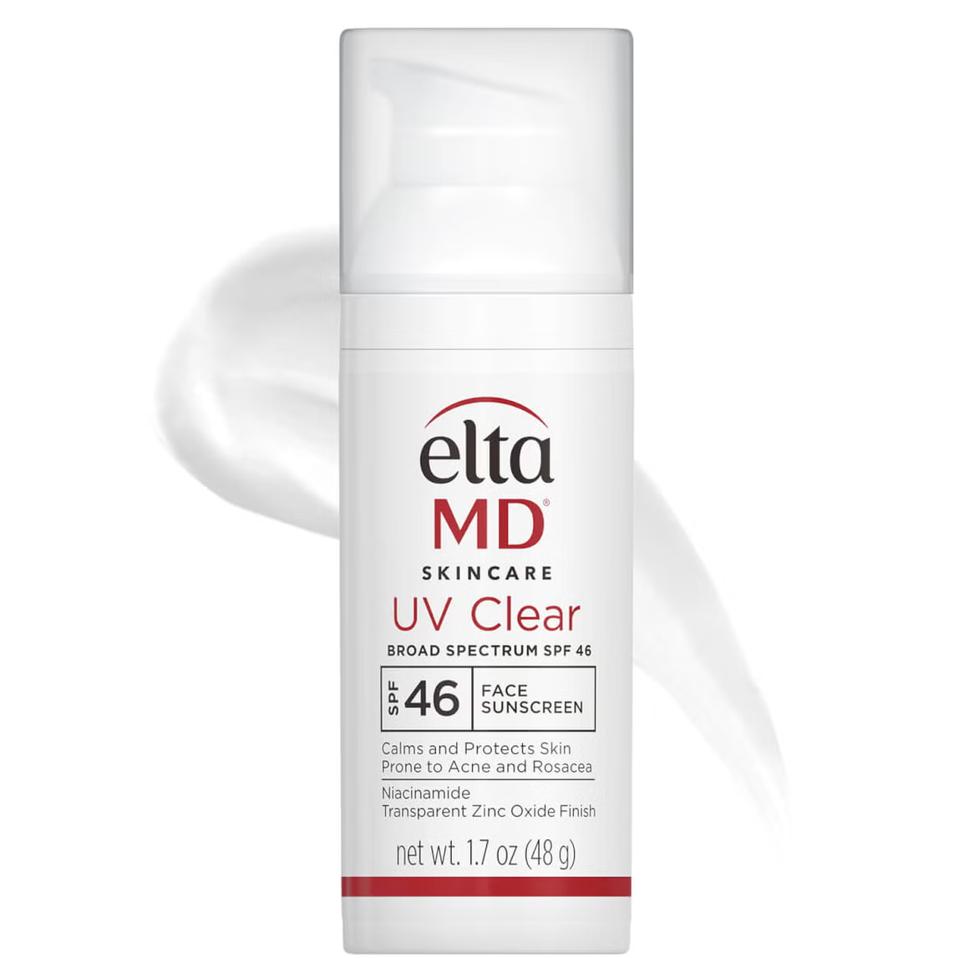 EltaMD UV Clear Broad-Spectrum SPF 46 on a white background.