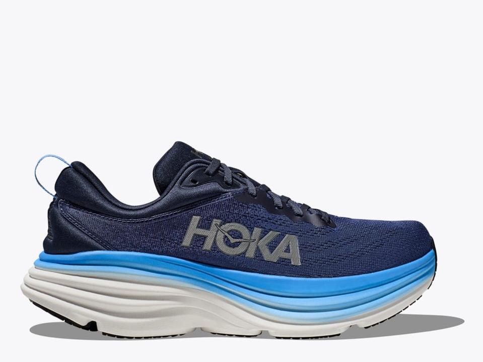 Hoka Bondi 8 in dark blue and light blue