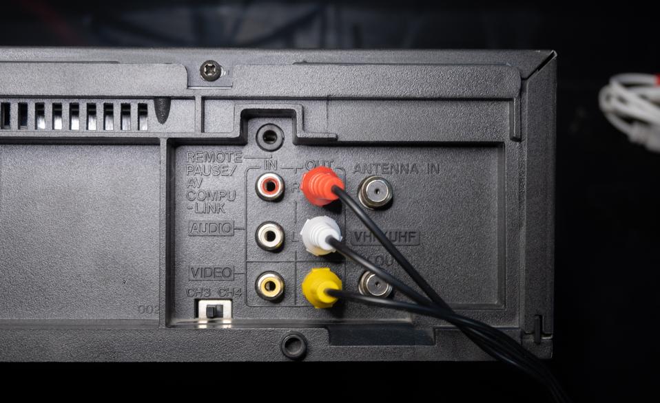 Connect the cables from the audio and video out on the back of the VCR to your video converter. 