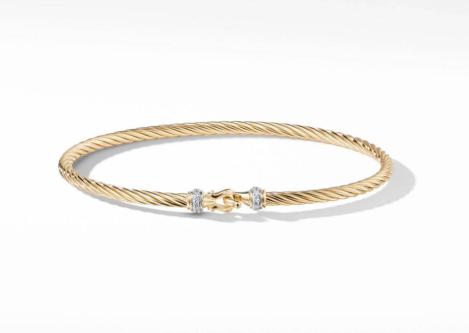 Best Diamond Jewelry Online: David Yurman Helena End Station Bracelet in 18K Yellow Gold with Pavé Diamonds