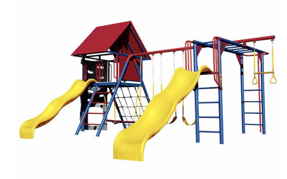 Lifetime Double Slide Deluxe Playset on a white background