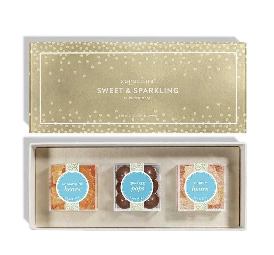 Sugarfina Sweet & Sparkling Candy Bento Box against a white background