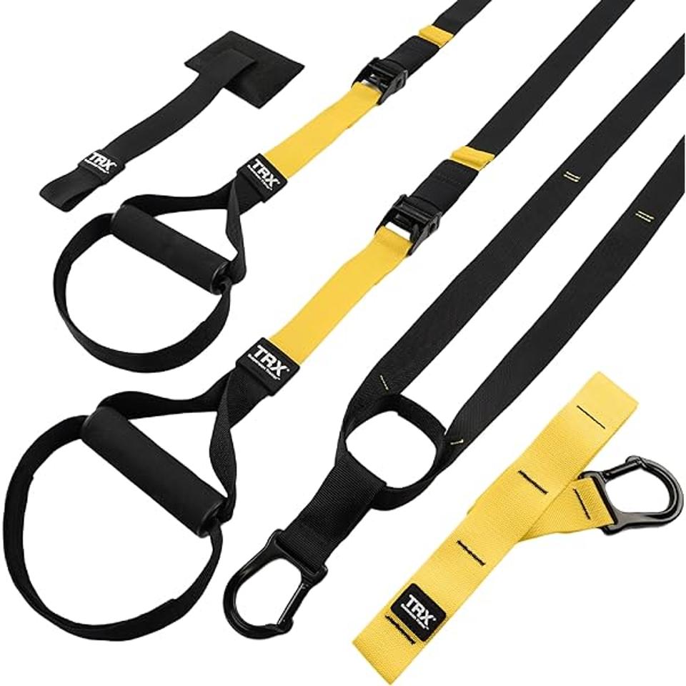 TRX PRO3 Suspension Trainer System in yellow and black on a white background