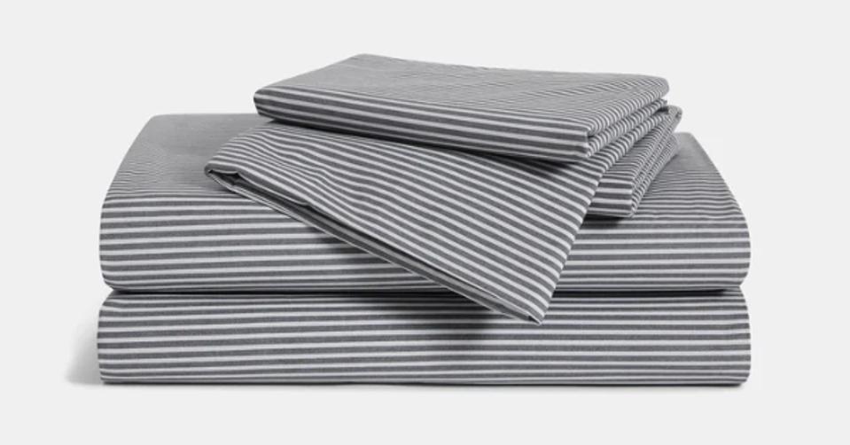 Brooklien Classic Percale Core Sheet Set folded and stacked on a white background. 