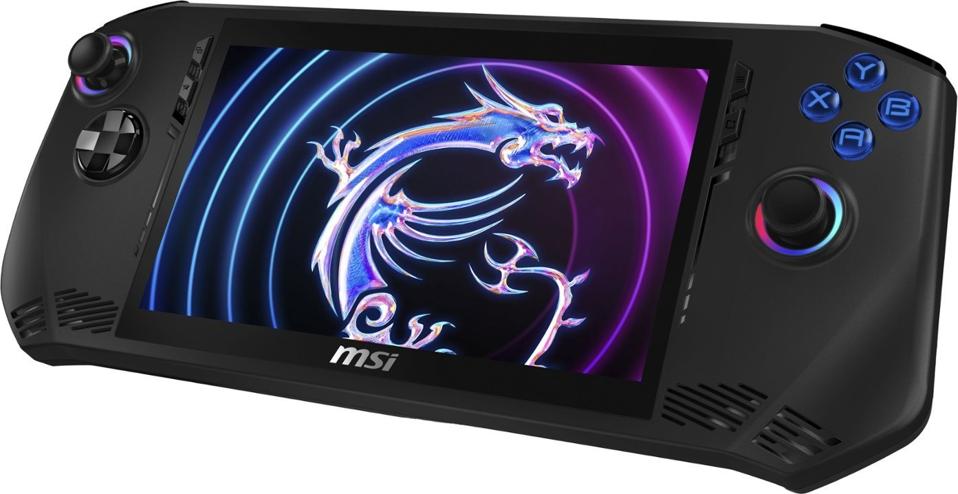 MSI Claw A1M Gaming Handheld on a white background