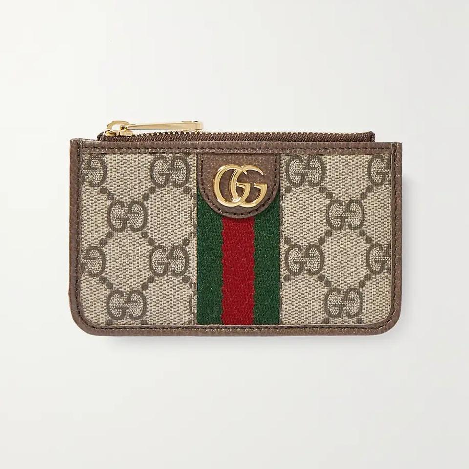 Gucci Ophidia Textured Leather-trimmed Printed Coated-Canvas Cardholder