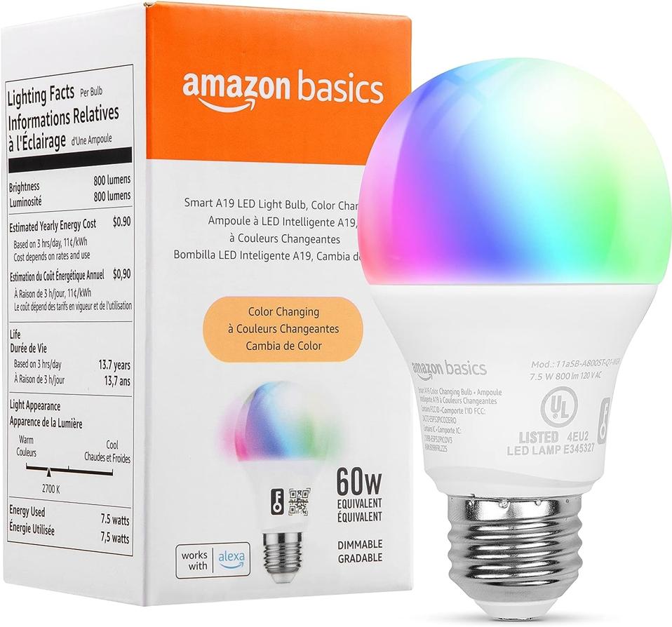 Amazon Basics A19 Smart Color