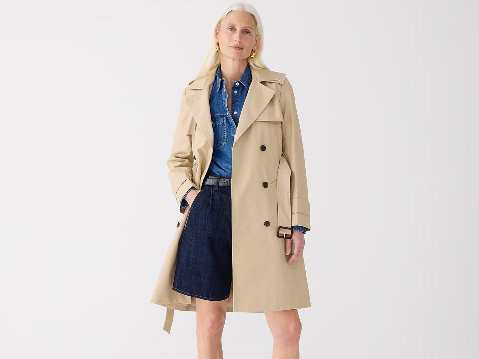 J.Crew New Icon Trench in utility green