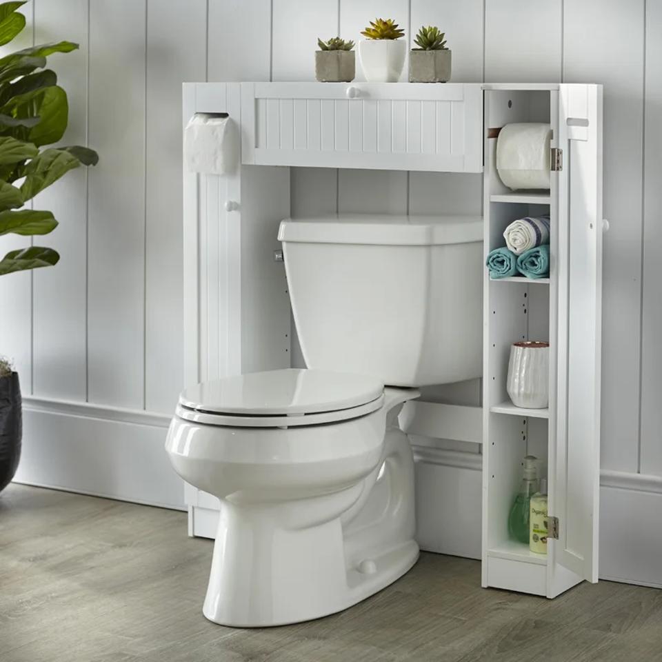 The Latitude Run Jordane Over The Toilet Storage with one door open