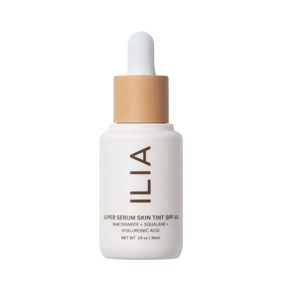 Ilia Super Serum Skin Tint SPF 40 on a white background.