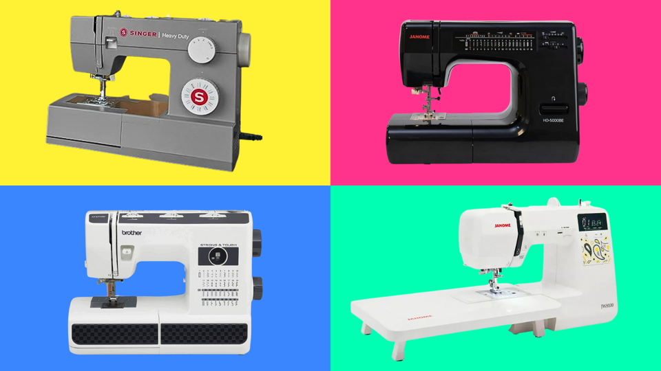 best sewing machines 4-color background Janome HD5000 JW8100 Brother ST371HD Singer 4423  