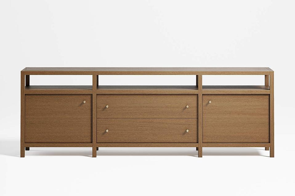 Crate & Barrel Keane Driftwood Storage Media Console