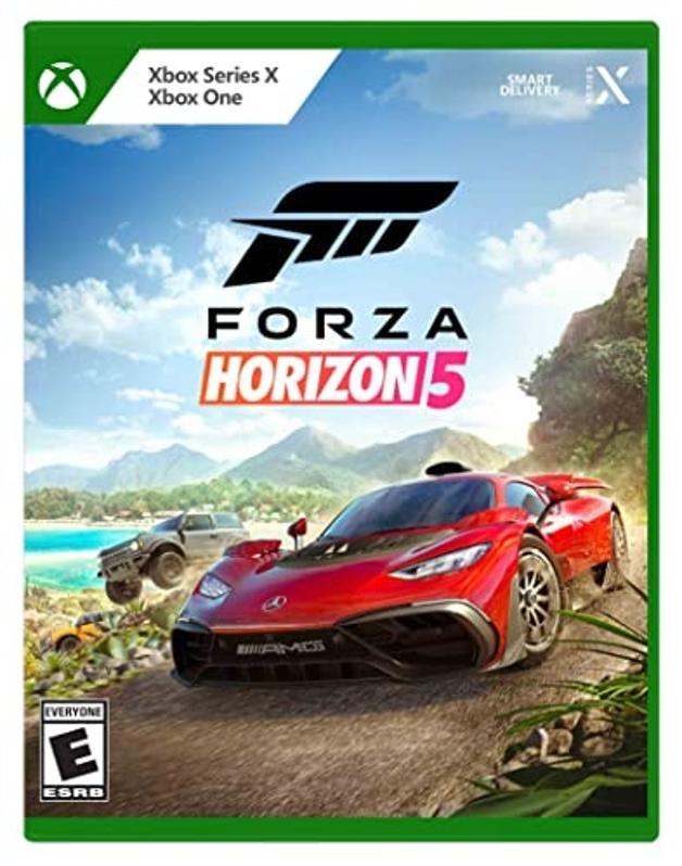 Product shot of the Forza Horizon 5: Standard Edition game for Xbox Series X & Xbox One