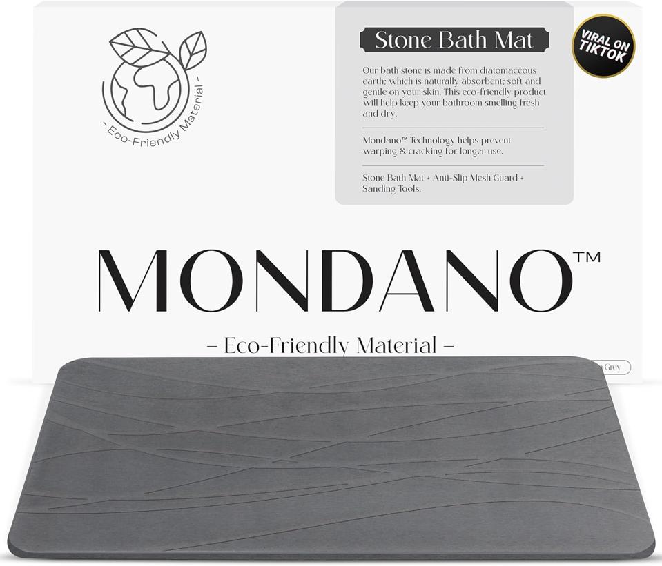 Mondano Stone Bath Mat on a white background.