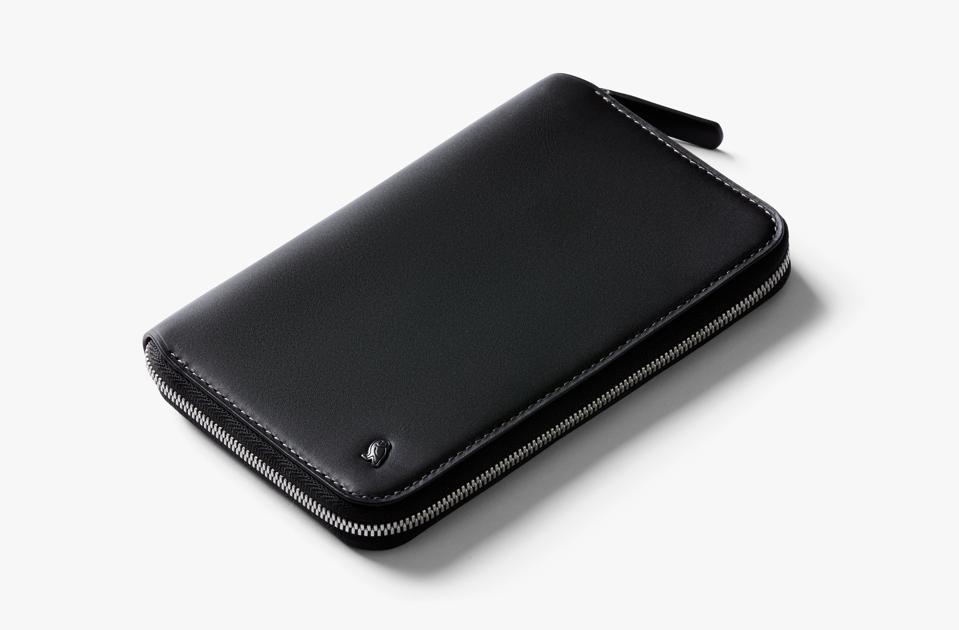 Bellroy Zip Leather Travel Folio on a white background.