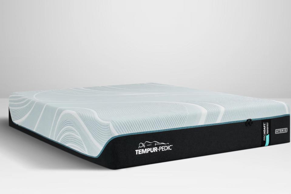 The Tempur-Pedic ProAdapt Medium Hybrid against a grey background.