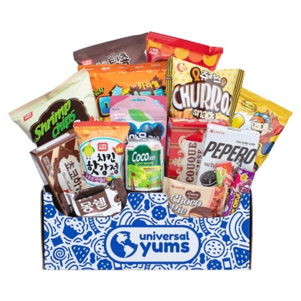 Universal Yums subscription box on white background