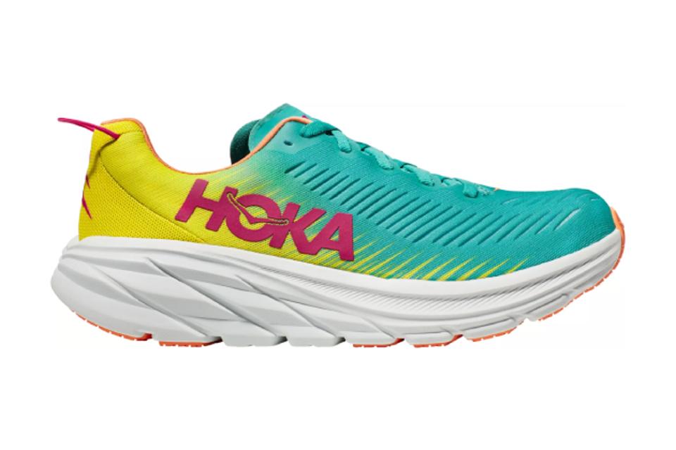 product shot of a women's Hoka Rincon 3 sneaker in the Ceramic Multi colorway.