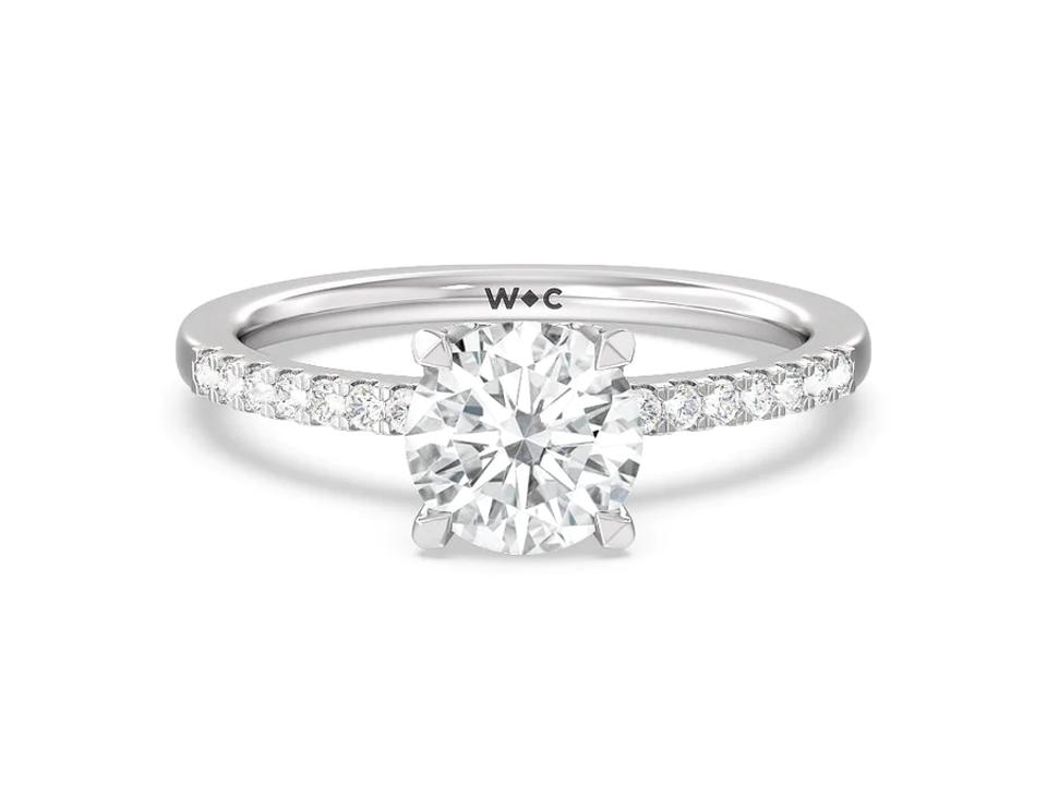 With Clarity Arc Hidden Halo Engagement Ring