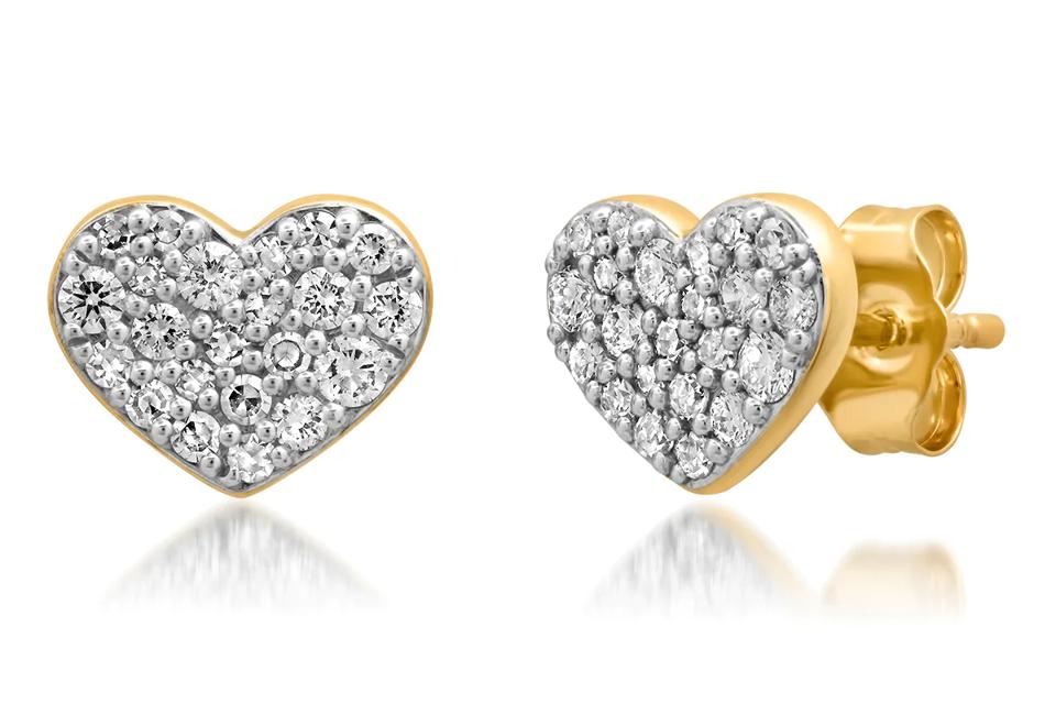 Eriness Diamond Smushed Heart Studs