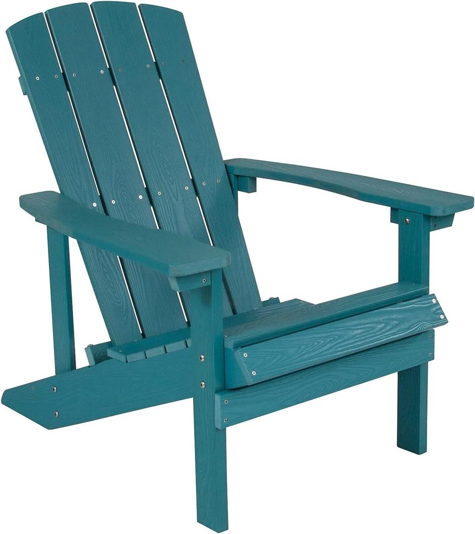 Flash Furniture Charlestown Commercial Grade Indoor/Outdoor Adirondack Chair,  Sea Foam