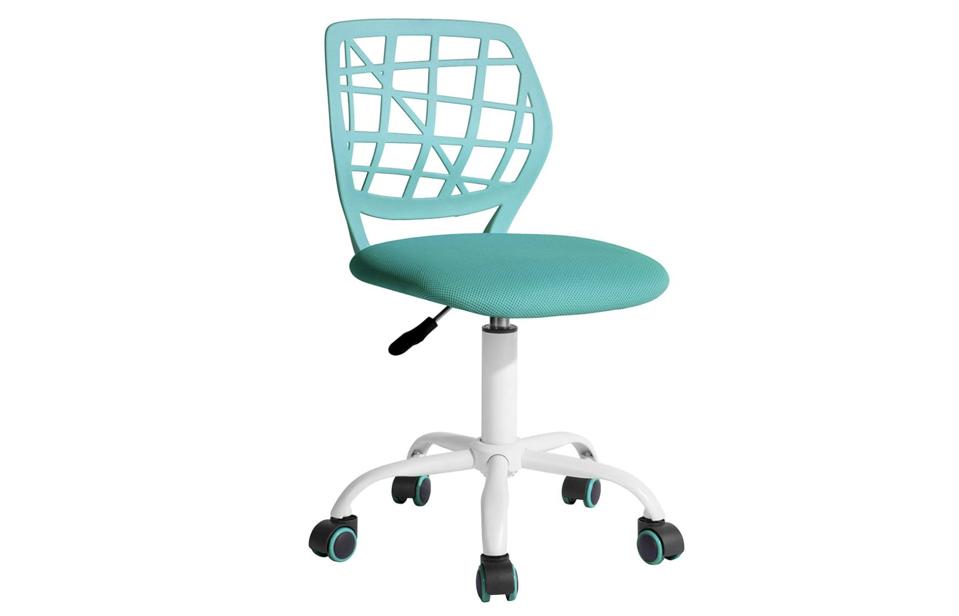 FurnitureR Writing Task Chair in teal on a white background