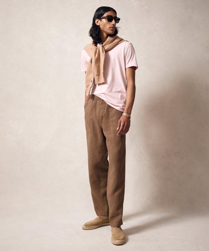 Italian Linen Beach Pant in Hopsack