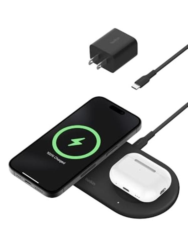 Belkin BoostCharge Pro 2-in-1 Magnetic Charging Pad and power adapter