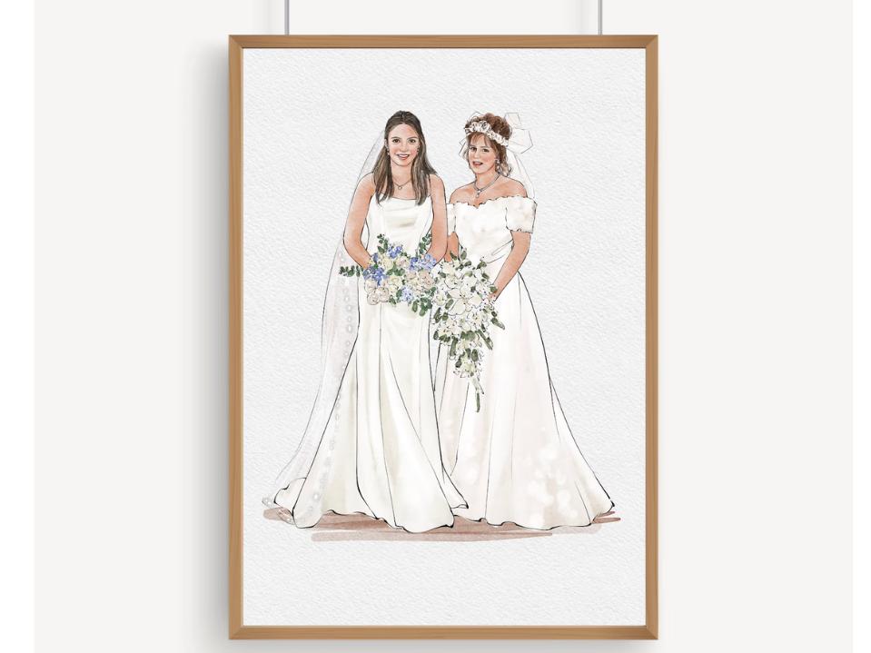 photo of etsy Custom Generational Wedding Portrait best mother of the bride gifts