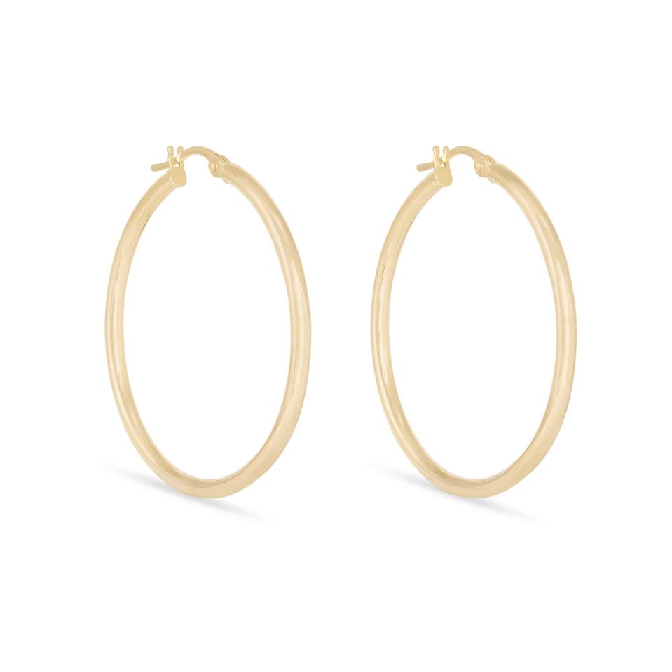 Chan Luu 1.50" Pink Floating Pearl Hoops in Gold Plated